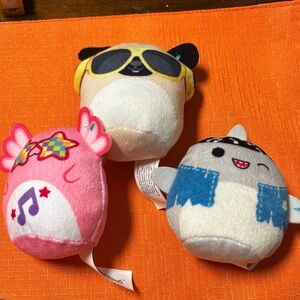 Squishmallows Pink, Gray, and Cream Plush Toy Trio